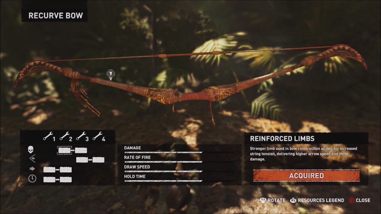 The Bow is Lara's Primary weapon in the Survivor Timeline of the Tomb Raider series